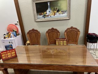 mẫu bàn ăn chữ nhật nguyên khối