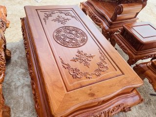 bàn trà louis gỗ hương đá