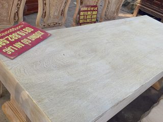 Bản mộc bàn ăn nguyên khối dày 15cm kết hợp 10 ghế hồng hạt đục 2 mặt gỗ gõ đỏ siêu vip (Anh Việt, Hà Nam) 15 mặt bàn gỗ gõ đỏ tuyển