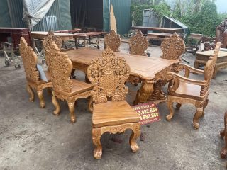 bộ bàn ghế ăn gỗ gõ đỏ