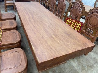 bàn ăn nguyên khối gỗ hương đá