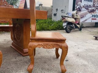 ghế ăn louis gỗ gõ cao cấp