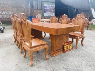 bàn ăn gỗ gõ đỏ cao cấp hàng tuyển