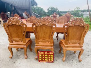 mẫu bàn ghế ăn louis hoàng gia