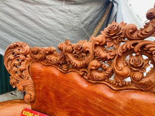 họa tiết hoa hồng lá tây trene vai ghế