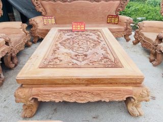 bàn trà louis gỗ hương đá