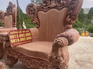 mẫu ghế đơn louis gỗ hương đá