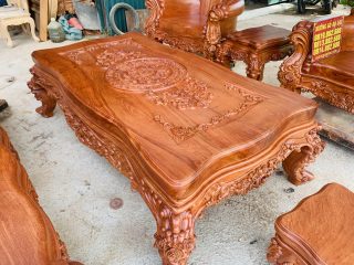 bộ bàn ghế louis gỗ hương đá